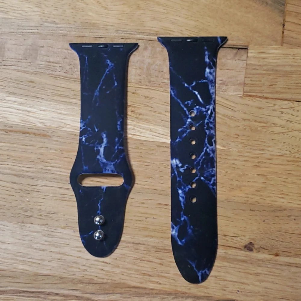 Unbranded Silicone Watch band black marble Size 38/40/42 mm